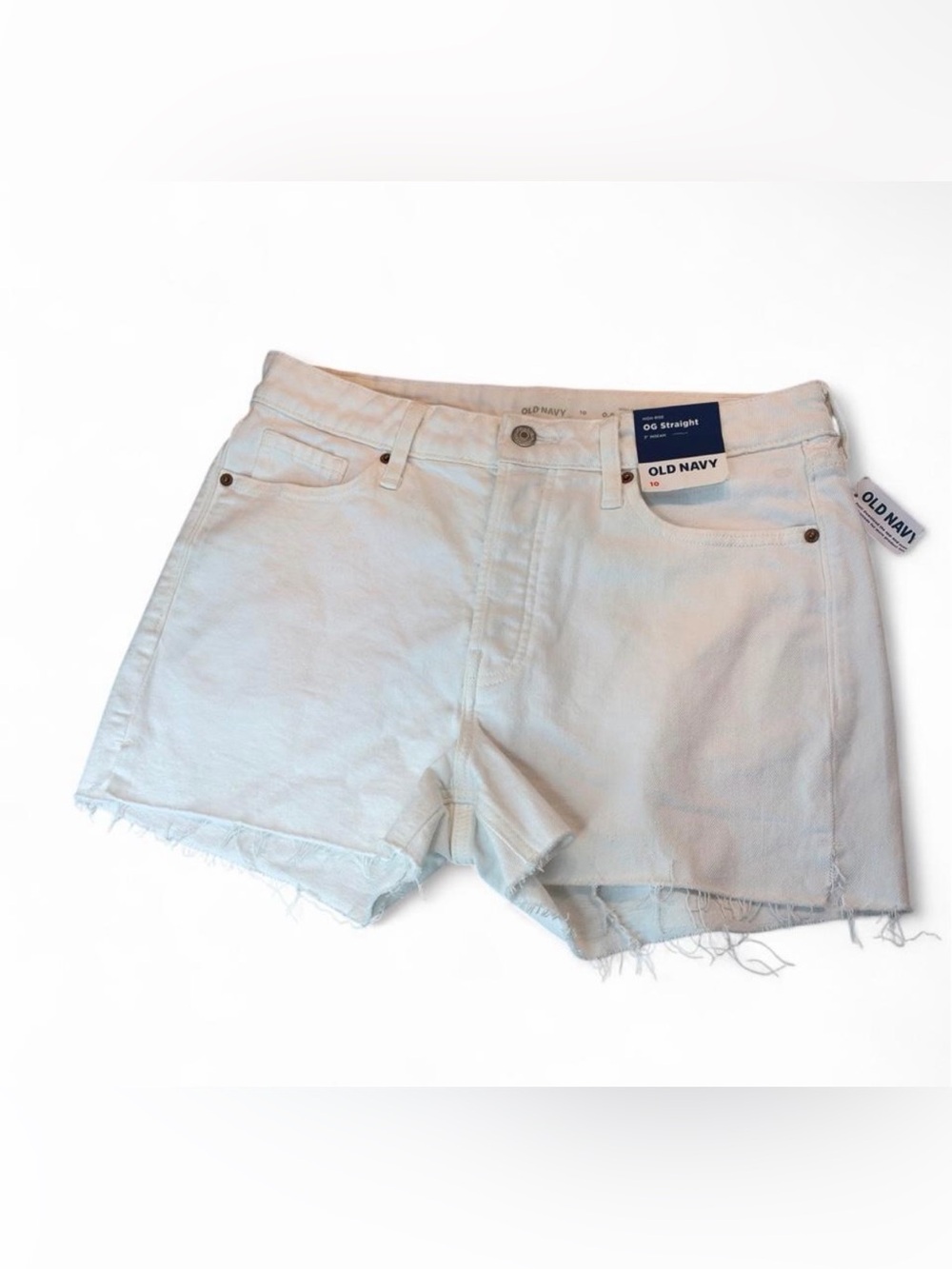 Old Navy White OG Straight Denim Shorts